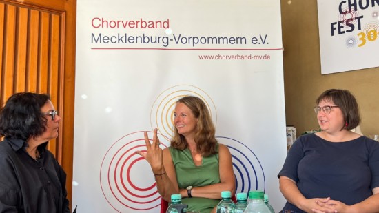 Beim Chorverband Mecklenburg-Vorpommern, Ministerin Martin im Gespräch